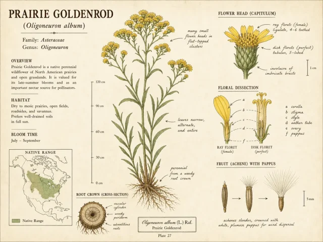 Prairie Goldenrod (Oligoneuron album)