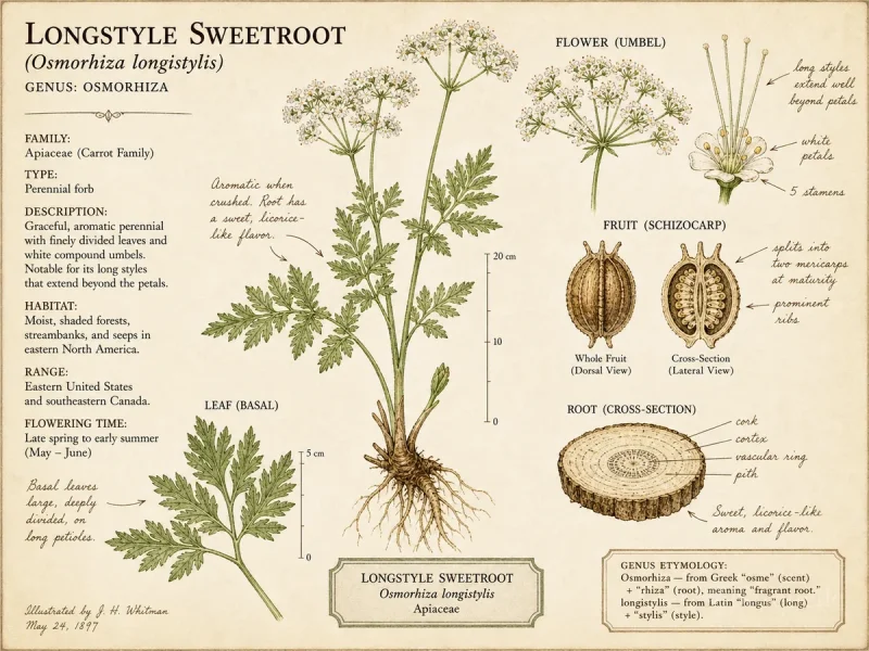 Longstyle Sweetroot (Osmorhiza longistylis)
