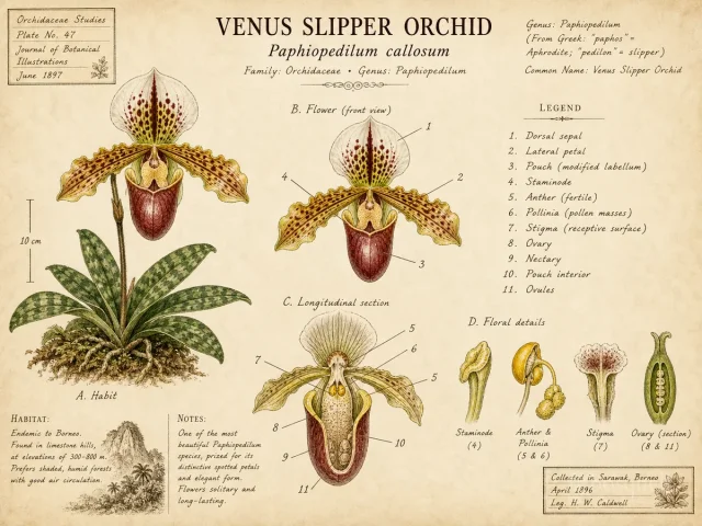 Venus Slipper Orchid (Paphiopedilum callosum)