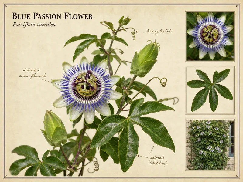 Blue Passion Flower (Passiflora caerulea)