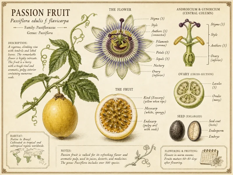 Passion Fruit (Passiflora edulis f. flavicarpa)