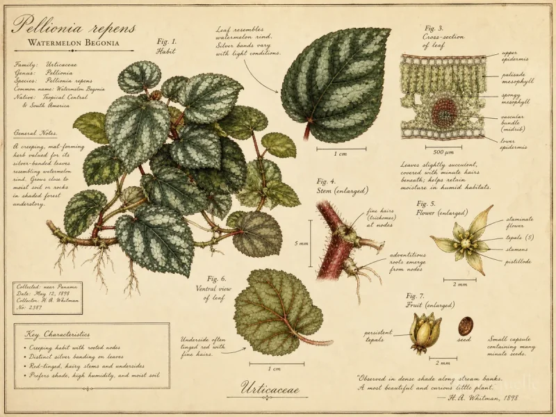 Watermelon Begonia (Pellionia repens)