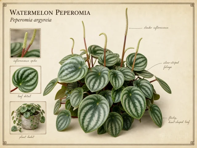 Watermelon Peperomia (Peperomia argyreia)