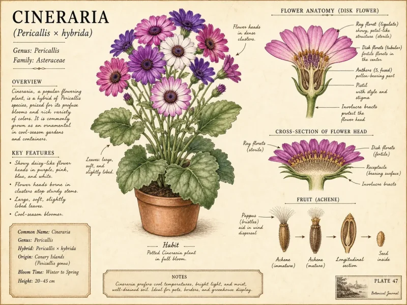 Cineraria (Pericallis × hybrida)