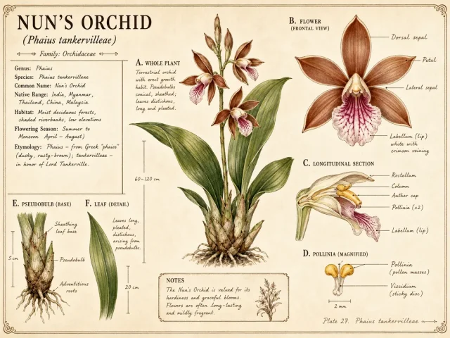 Nun’s Orchid (Phaius tankervilleae)
