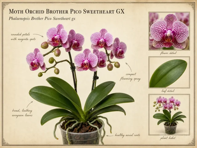 Moth Orchid Brother Pico Sweetheart gx (Phalaenopsis Brother Pico Sweetheart gx)