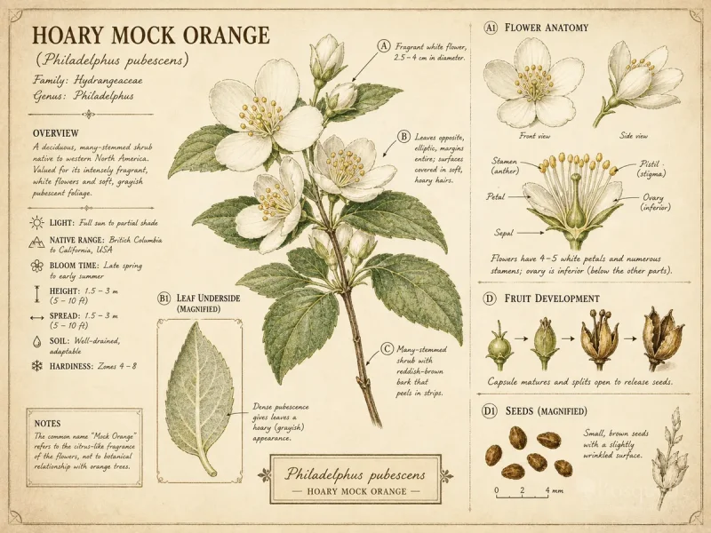 Hoary Mock Orange (Philadelphus pubescens)