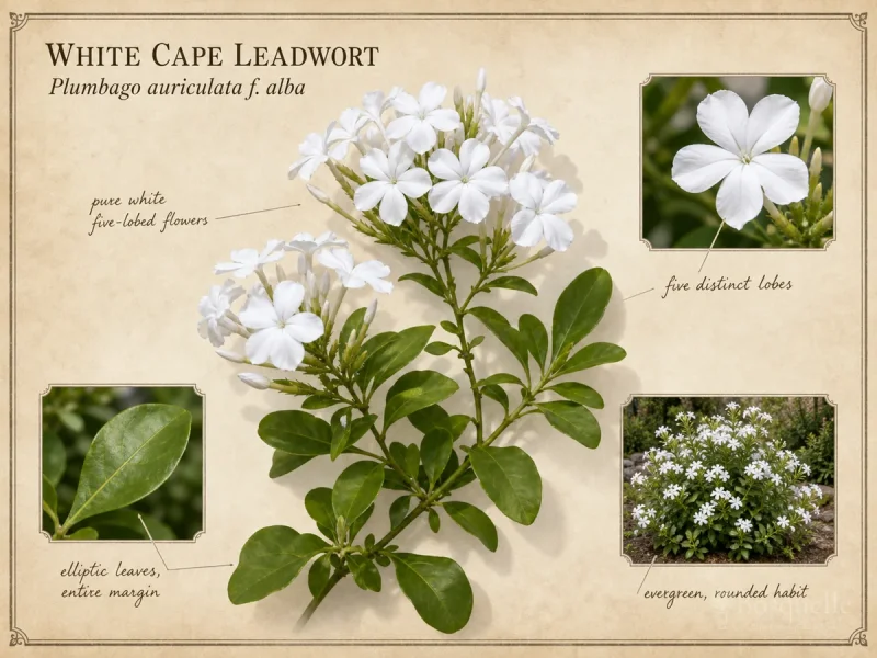 White Cape Leadwort (Plumbago auriculata f. alba)