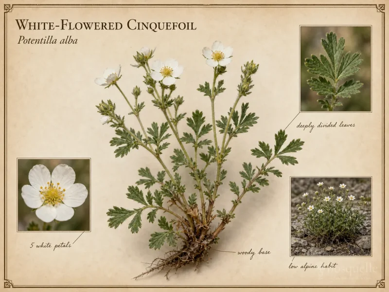 White-Flowered Cinquefoil (Potentilla alba)