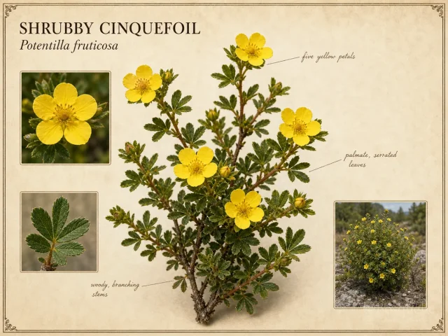 Shrubby Cinquefoil (Potentilla fruticosa)
