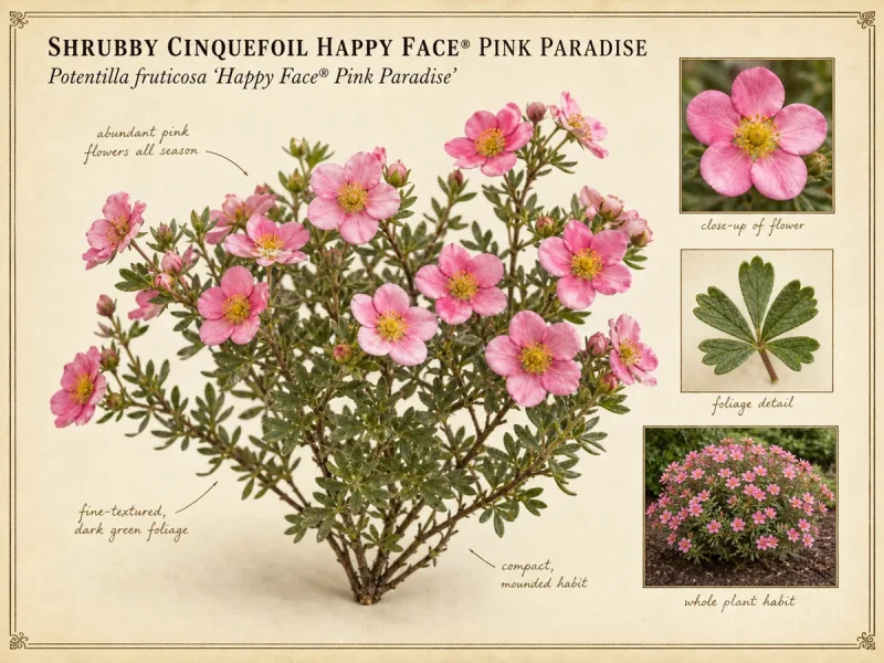 Shrubby Cinquefoil Happy Face® Pink Paradise (Potentilla fruticosa Happy Face® Pink Paradise)