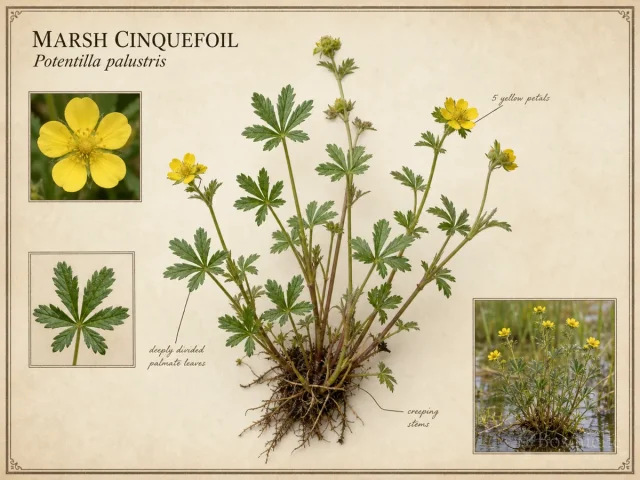 Marsh Cinquefoil (Potentilla palustris)