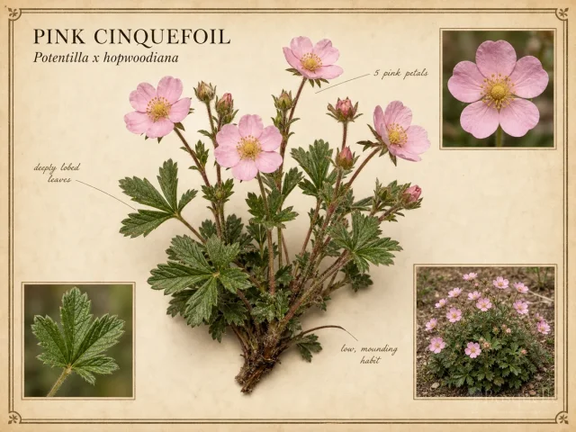Pink Cinquefoil (Potentilla x hopwoodiana)