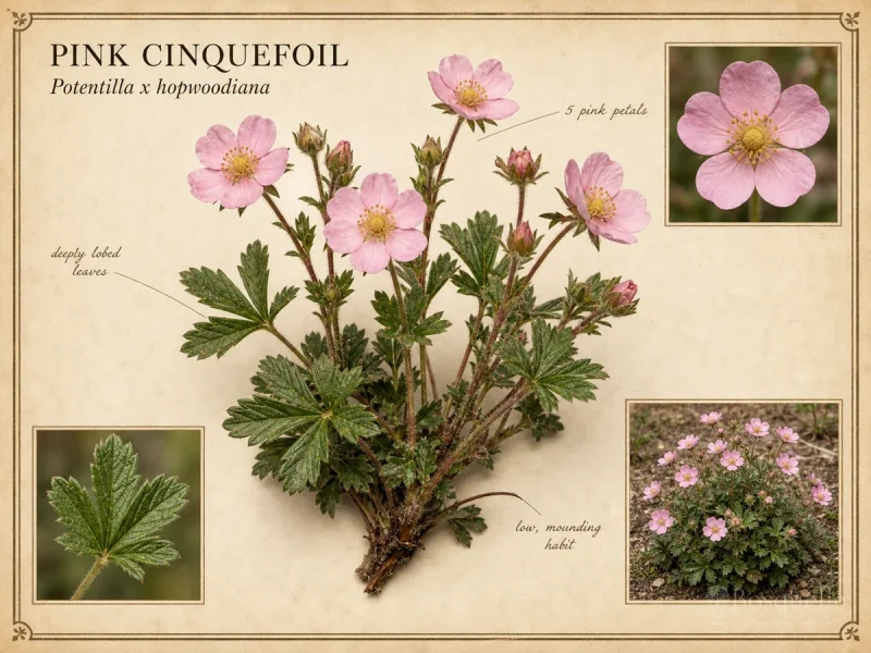 Pink Cinquefoil (Potentilla x hopwoodiana)