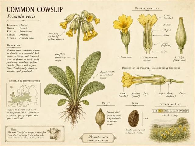 Common Cowslip — Cool partial shade, moisture by type, a…