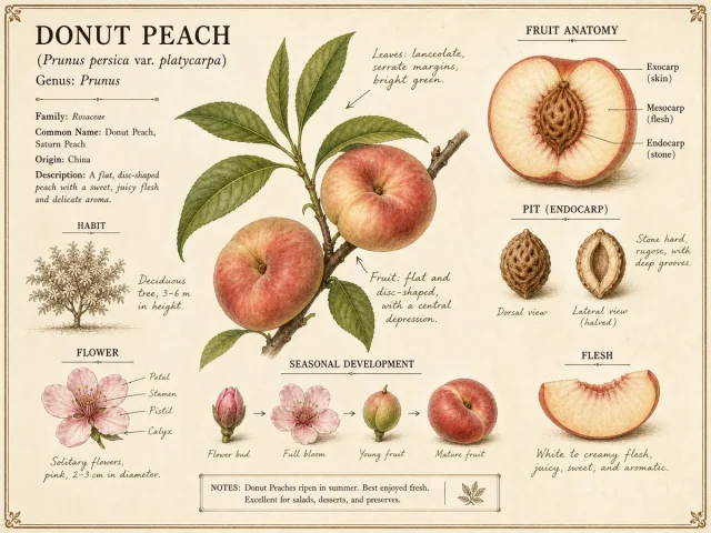 Donut Peach (Prunus persica var. platycarpa)