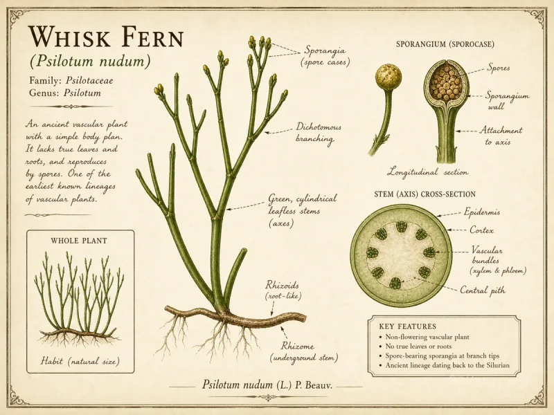 Whisk Fern (Psilotum nudum)
