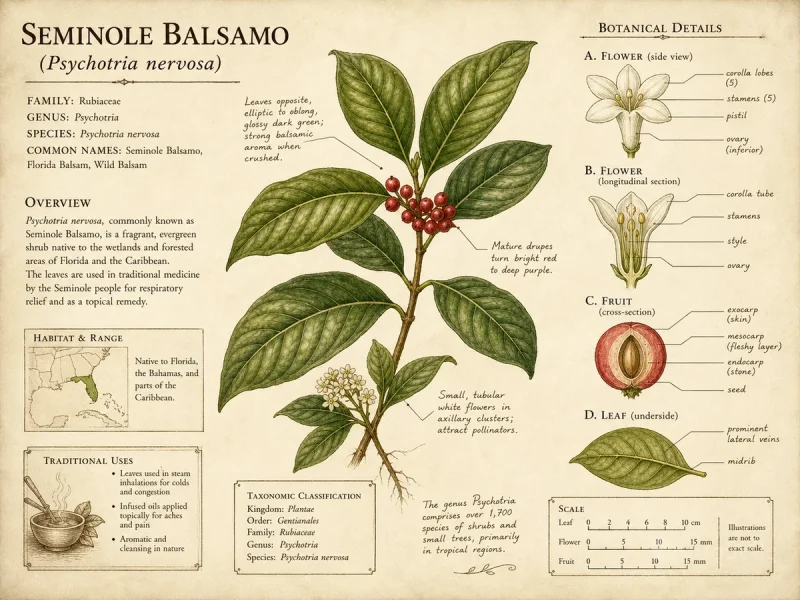 Seminole Balsamo (Psychotria nervosa)