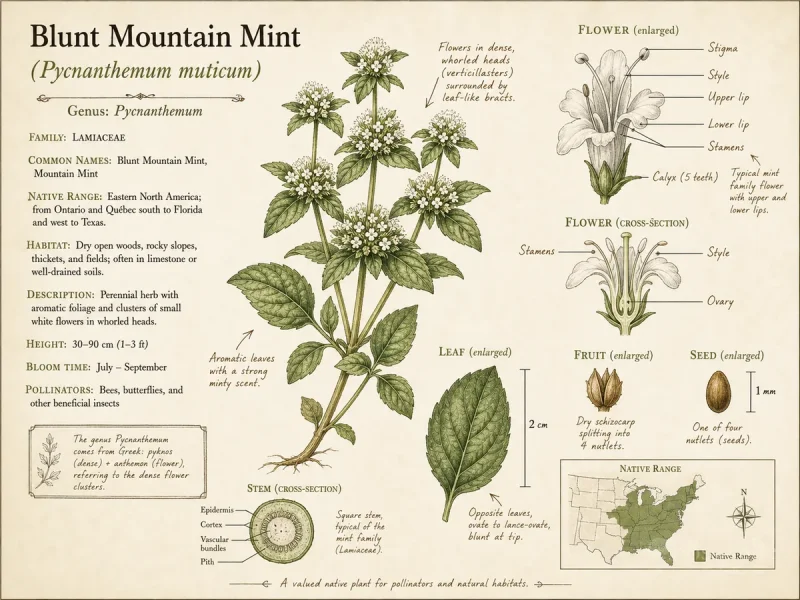 Blunt Mountain Mint (Pycnanthemum muticum)