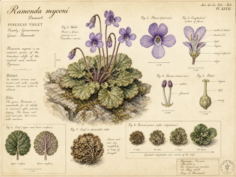 Pyrenean Violet (Ramonda myconi)