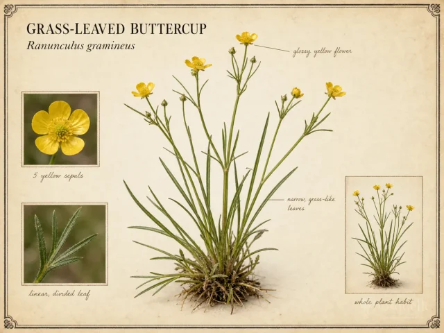 Grass-Leaved Buttercup (Ranunculus gramineus)
