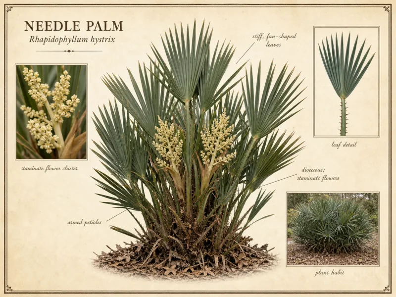 Needle Palm (Rhapidophyllum hystrix)