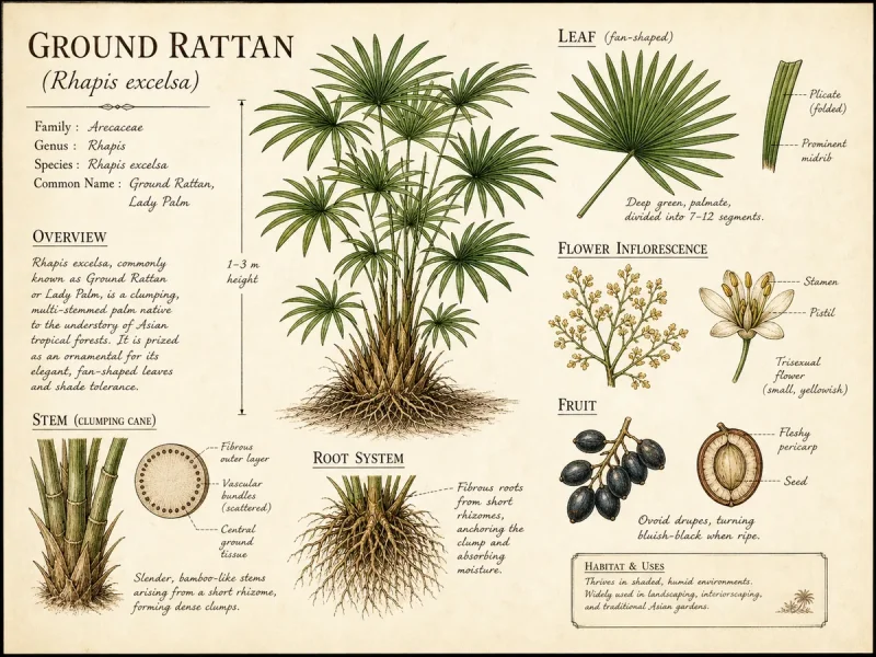 Ground Rattan (Rhapis excelsa)