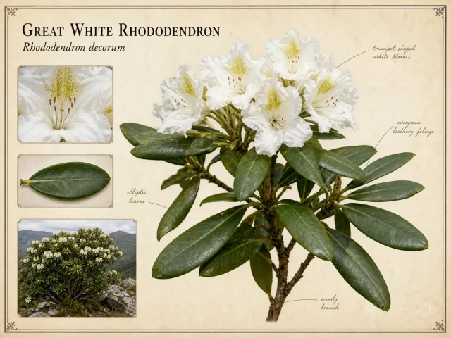 Great White Rhododendron (Rhododendron decorum)