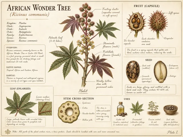 African Wonder Tree (Ricinus communis)