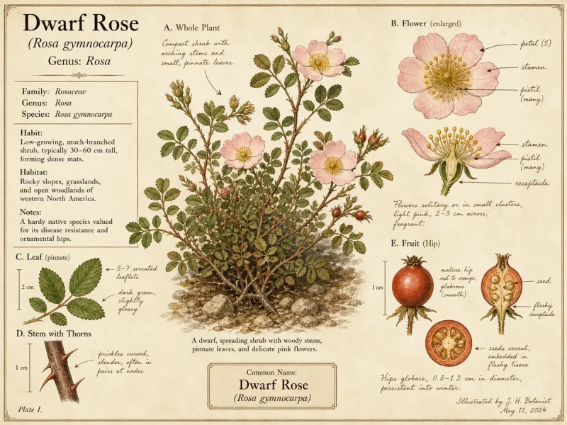 Dwarf Rose (Rosa gymnocarpa)
