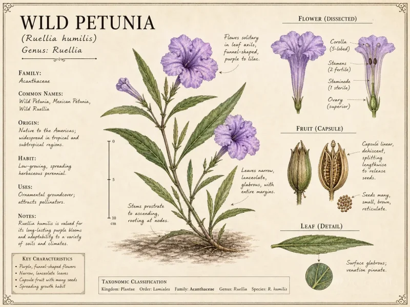 Wild Petunia (Ruellia humilis)