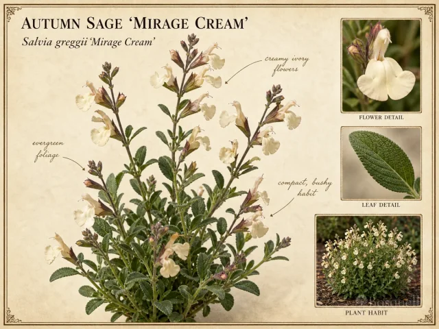 Autumn Sage ‘Mirage Cream’ (Salvia greggii Mirage Cream)