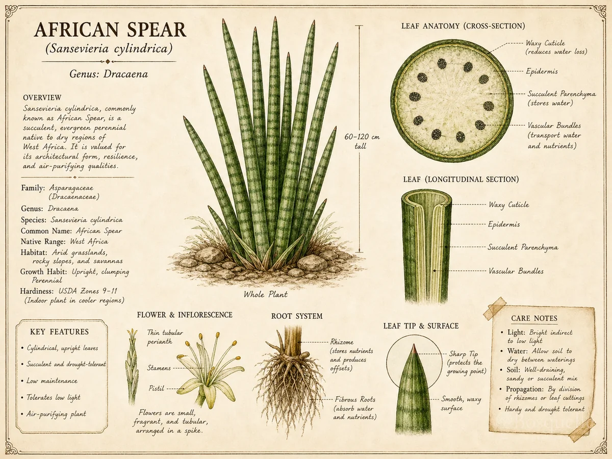 African Spear botanical diagram