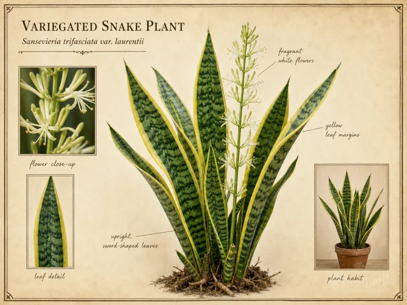 Variegated Snake Plant (Sansevieria trifasciata var. laurentii)