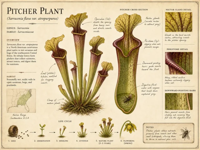 Pitcher Plant (Sarracenia flava var. atropurpurea)