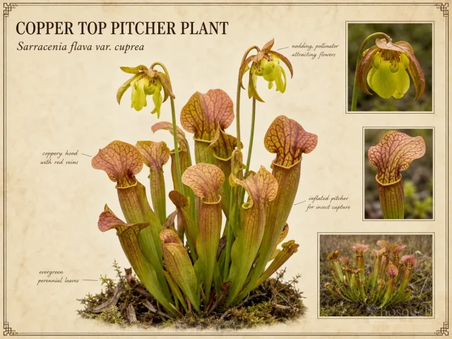 Copper Top Pitcher Plant (Sarracenia flava var. cuprea)