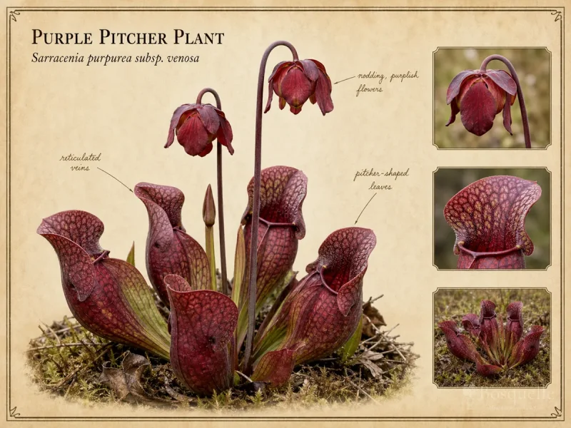 Purple Pitcher Plant (Sarracenia purpurea subsp. venosa)