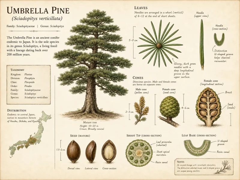 Umbrella Pine (Sciadopitys verticillata)
