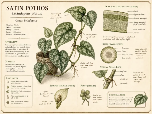 Satin Pothos (Scindapsus pictus)
