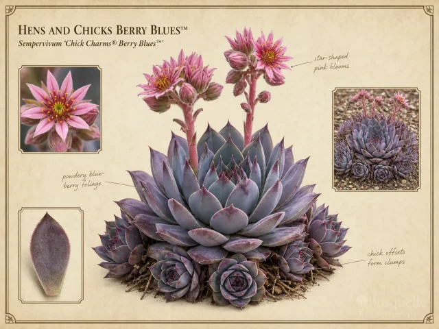 Hens and Chicks Berry Blues™ (Sempervivum Chick Charms® Berry Blues™)