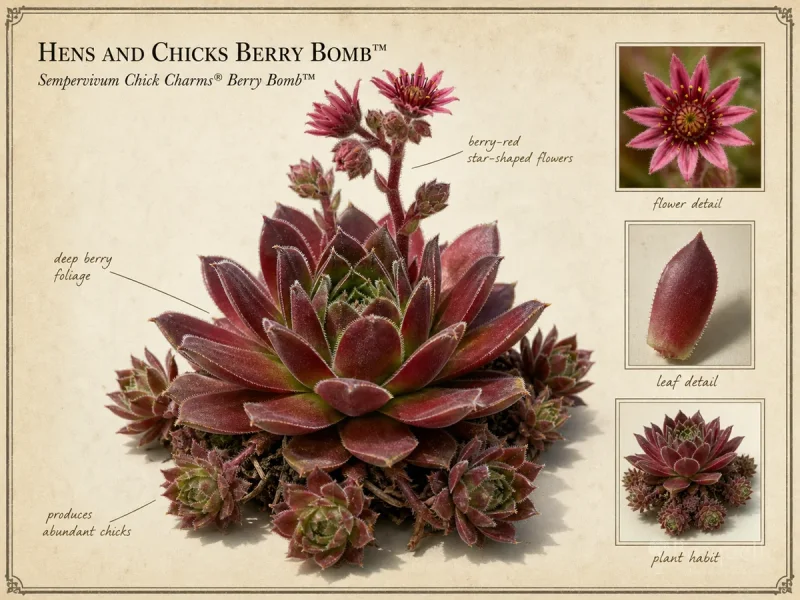 Hens and Chicks Berry Bomb™ (Sempervivum Chick Charms® Berry Bomb™)