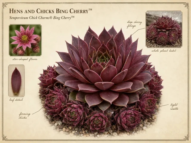 Hens and Chicks Bing Cherry™ (Sempervivum Chick Charms® Bing Cherry™)