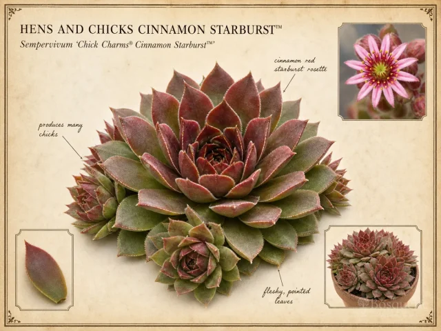 Hens and Chicks Cinnamon Starburst™ (Sempervivum Chick Charms® Cinnamon Starburst™)