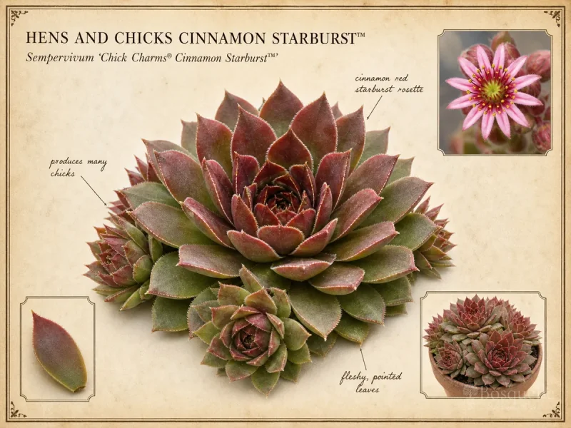 Hens and Chicks Cinnamon Starburst™ (Sempervivum Chick Charms® Cinnamon Starburst™)