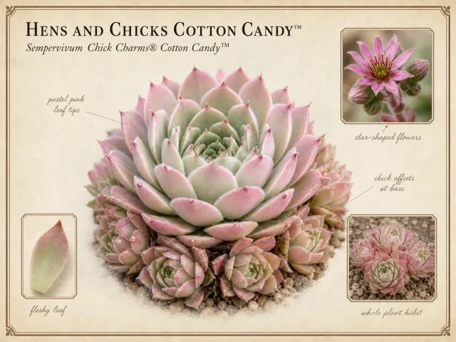 Hens and Chicks Cotton Candy™ (Sempervivum Chick Charms® Cotton Candy™)