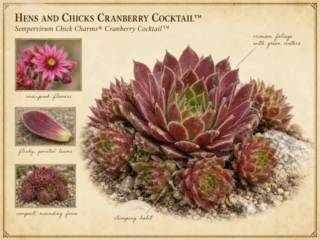 Hens and Chicks Cranberry Cocktail™ (Sempervivum Chick Charms® Cranberry Cocktail™)