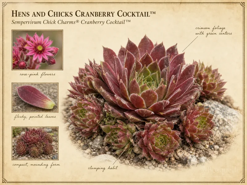 Hens and Chicks Cranberry Cocktail™ (Sempervivum Chick Charms® Cranberry Cocktail™)
