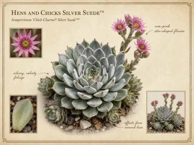 Hens and Chicks Silver Suede™