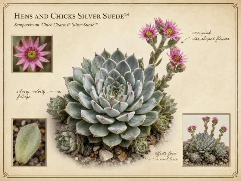 Hens and Chicks Silver Suede™ (Sempervivum Chick Charms® Silver Suede™)