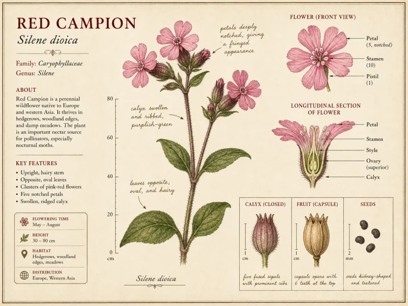 Red Campion (Silene dioica)